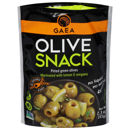 Gaea Pitted Green Olives Olive Snack 2.3 oz
