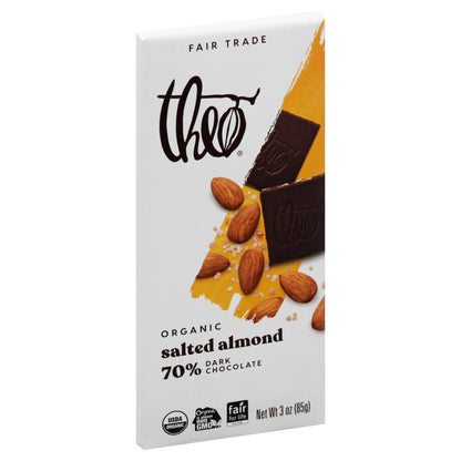 Theo Organic 70% Salted Almond Dark Chocolate 3 oz