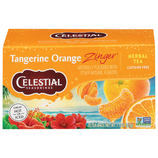 Celestial Seasonings Caffeine Free Tangerine Orange Zinger Herbal Tea 20 Tea Bags