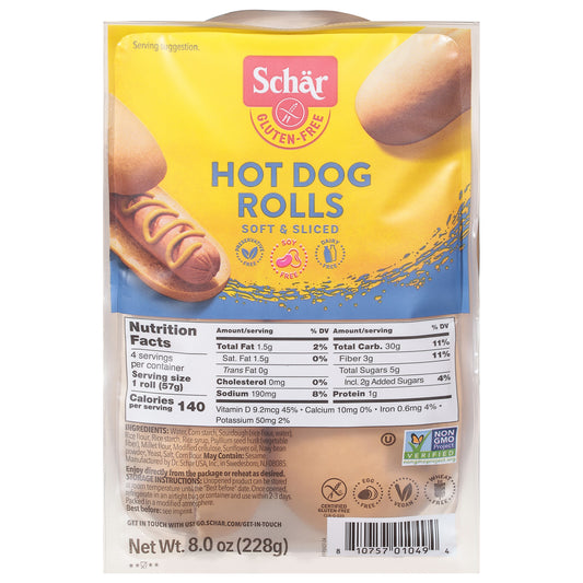 Schar Gluten-Free Hot Dog Rolls 8.0 oz