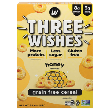 Three Wishes Grain Free Honey Flavored Cereal 8.6 oz