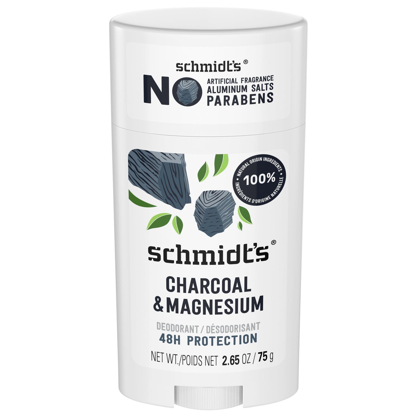 Schmidt's Charcoal & Magnesium with 24 Hour Odor Protection Aluminum-Free Vegan Deodorant
