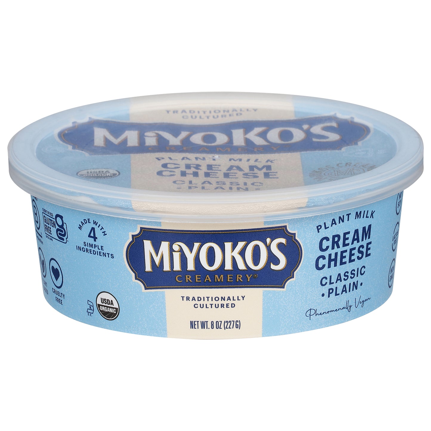 Miyoko's Creamery Classic Plain Plant Milk Cream Cheese 8 oz