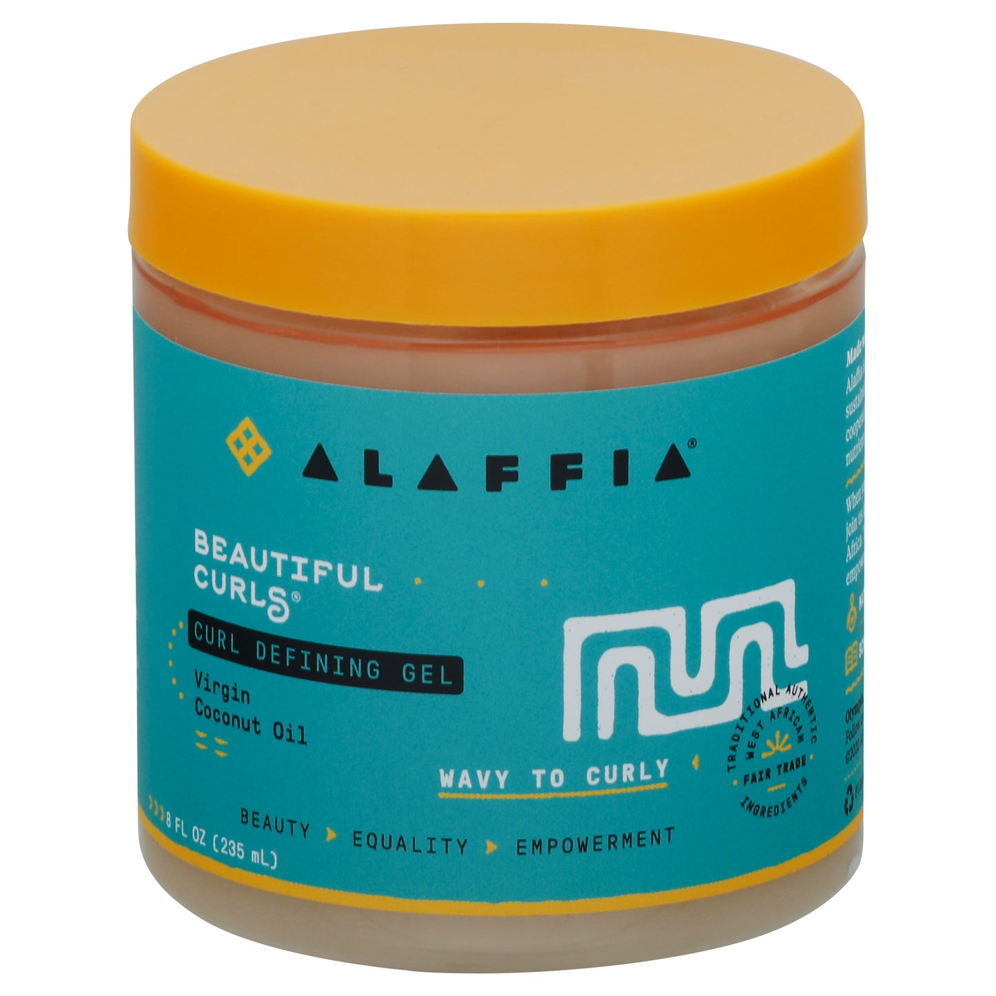 Alaffia Beautiful Curls Wavy to Curly Virgin Coconut Oil Curl Defining Gel 8 fl oz