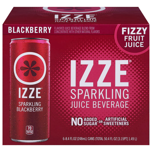 Izze Sparkling Blackberry Juice Beverage 6 - 8.4 fl oz Cans