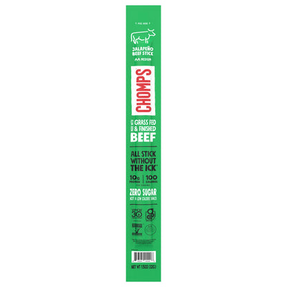 Chomps Jalapeño Beef Jerky Meat Snack, 1.15oz Stick