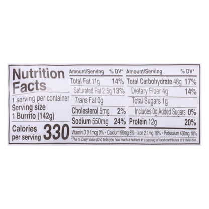 Red's Organic Bean & Cheese Burrito 5 oz