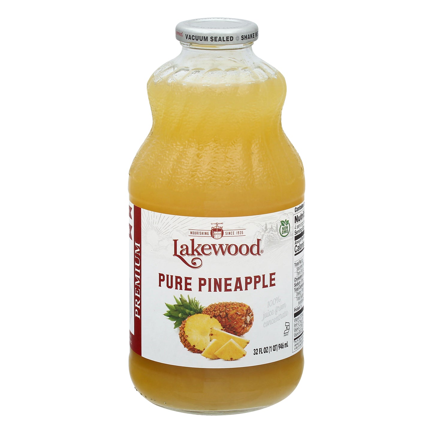 Lakewood Premium Pure Pineapple 100% Juice 32 oz