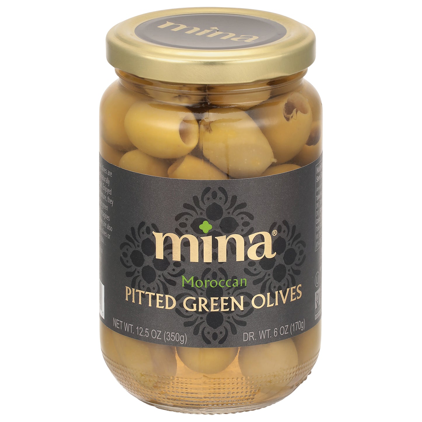 Mina Pitted Moroccan Green Olives 12.5 oz