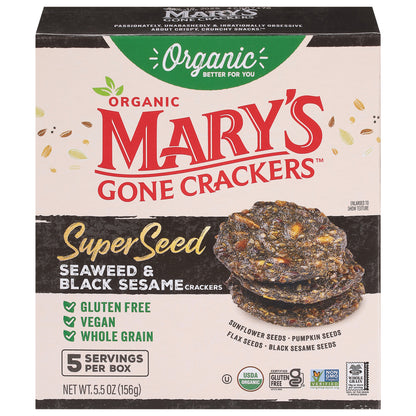 Mary's Gone Crackers Organic Super Seed Seaweed & Black Sesame Crackers 5.5 oz