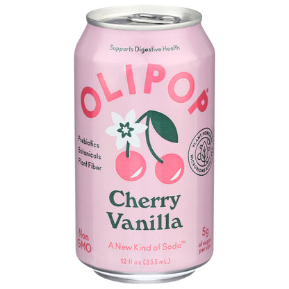 OLIPOP Cherry Vanilla, A New Kind of Soda 12 fl oz