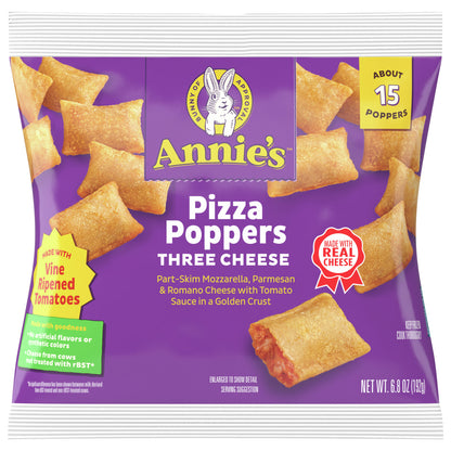 Annie's Frozen Pizza Poppers, Three Cheese, Snacks, 6.8 oz, 15 ct