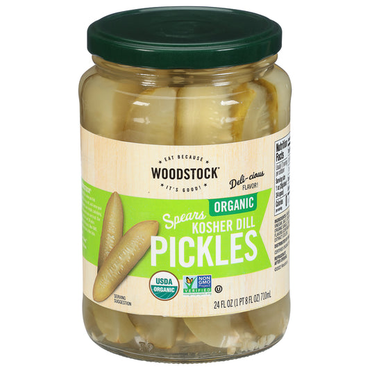 Woodstock Organic Spears Kosher Dill Pickles 24 fl oz