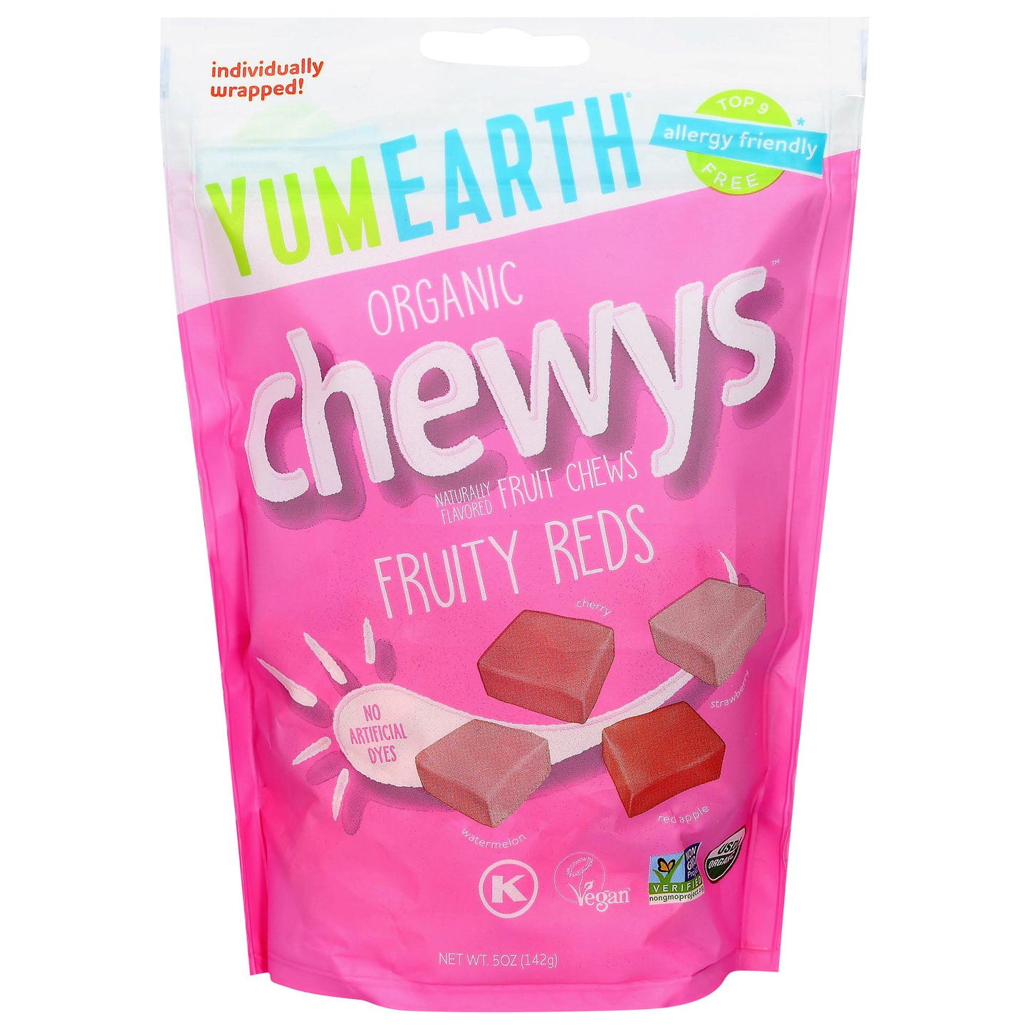 YumEarth Chewys Organic Fruity Reds Fruit Chews 5 oz