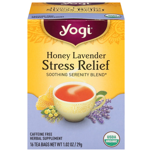 Yogi Stress Relief Honey Lavender Herbal Tea 16 Tea Bags