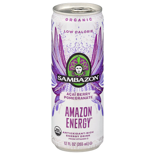 Sambazon Amazon Energy Low Calorie Acai Berry Pomegranate Energy Drink 12 fl oz Can