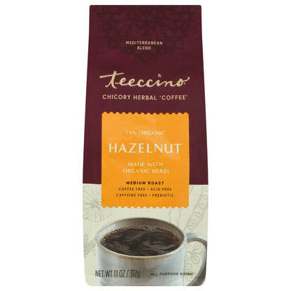 Teeccino Mediterranean Blend Medium Roast Hazelnut Herbal Coffee 11 oz