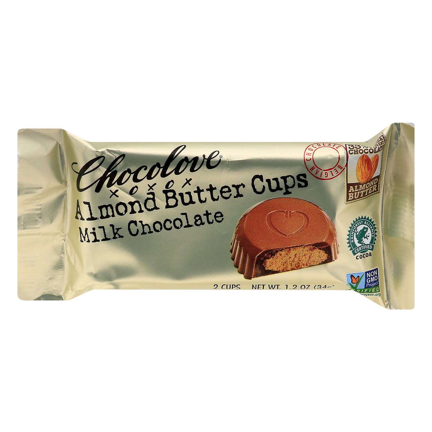 Chocolove 33% Cocoa Almond Butter Cups Milk Chocolate 2 ea