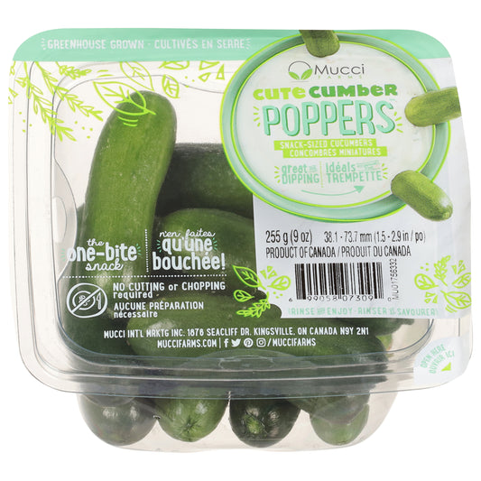 Mucci Farms CuteCumber Poppers Cucumbers Snack-Sized 9 oz