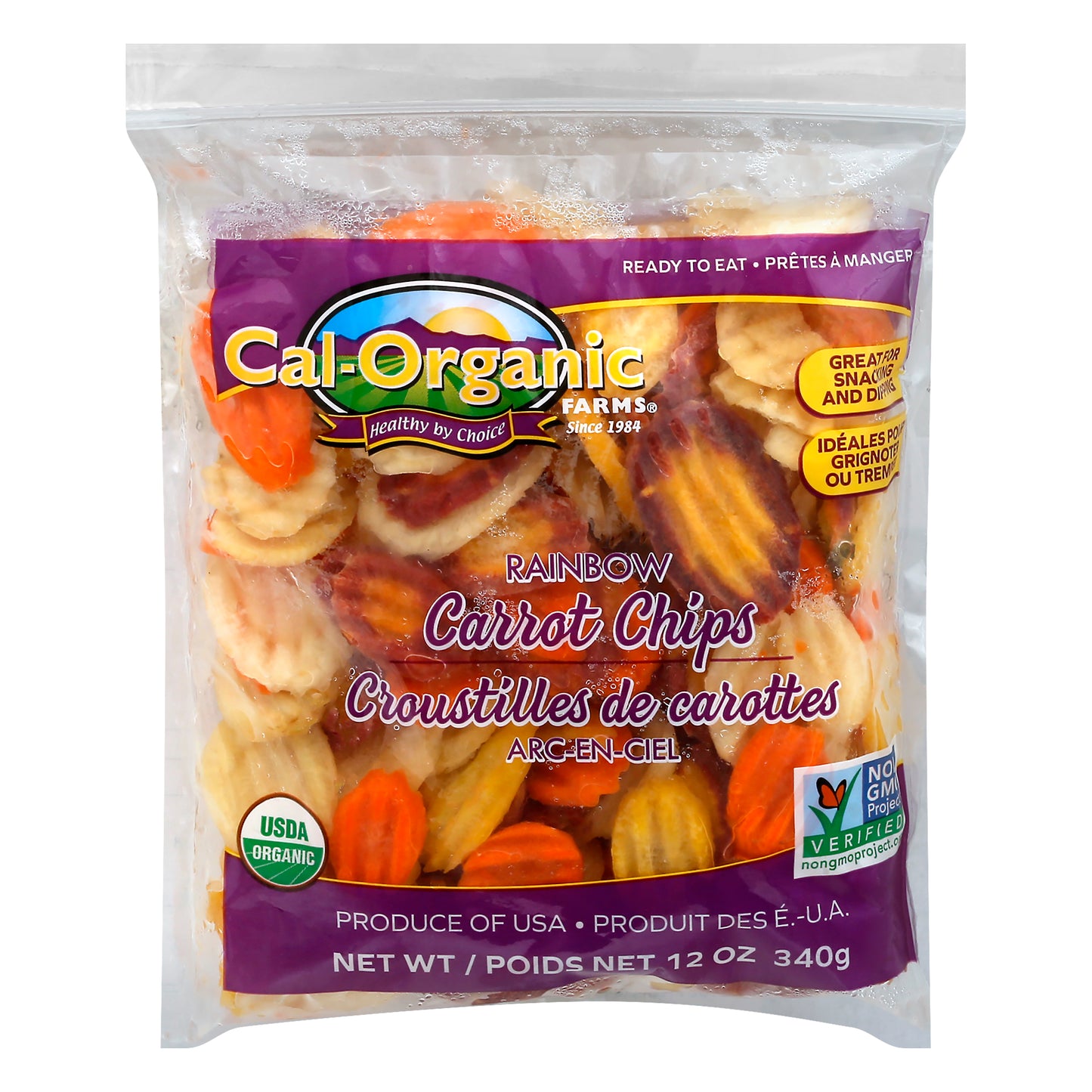 Cal-Organic Farms Rainbow Carrot Chips 12 oz