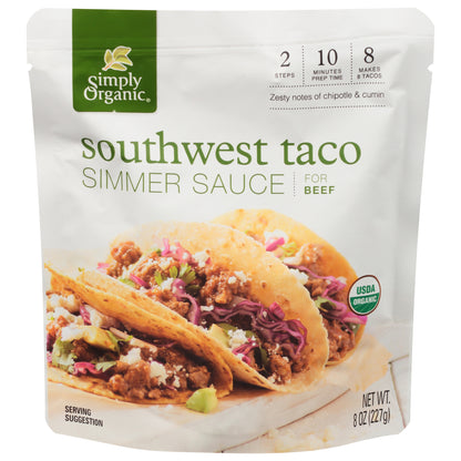 Simply Organic Southwest Taco Simmer Sauce 8 oz