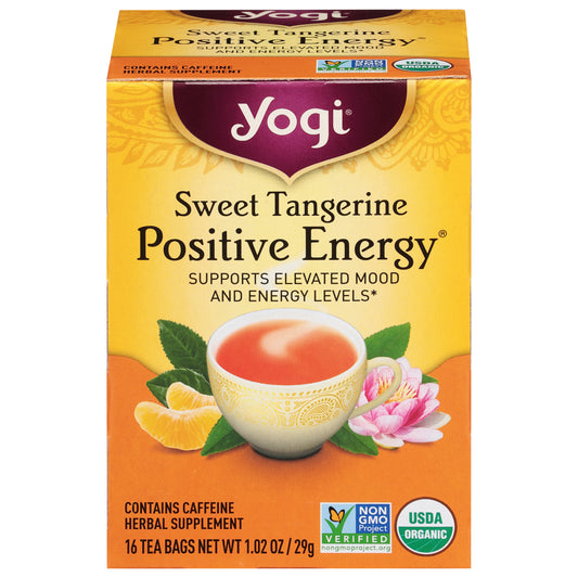 Yogi Positive Energy Sweet Tangerine Herbal Supplement 16 Tea Bags