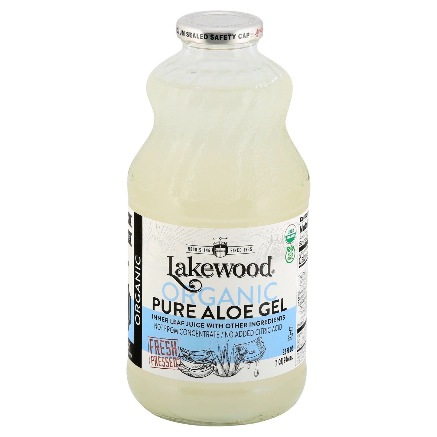Lakewood Organic Pure Aloe Gel Juice 32 oz