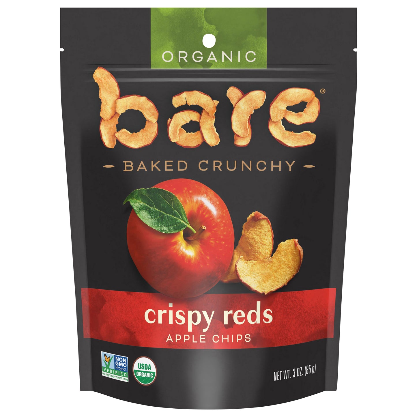 Bare Baked Crunchy Organic Apple Chips Crispy Reds 3 Oz