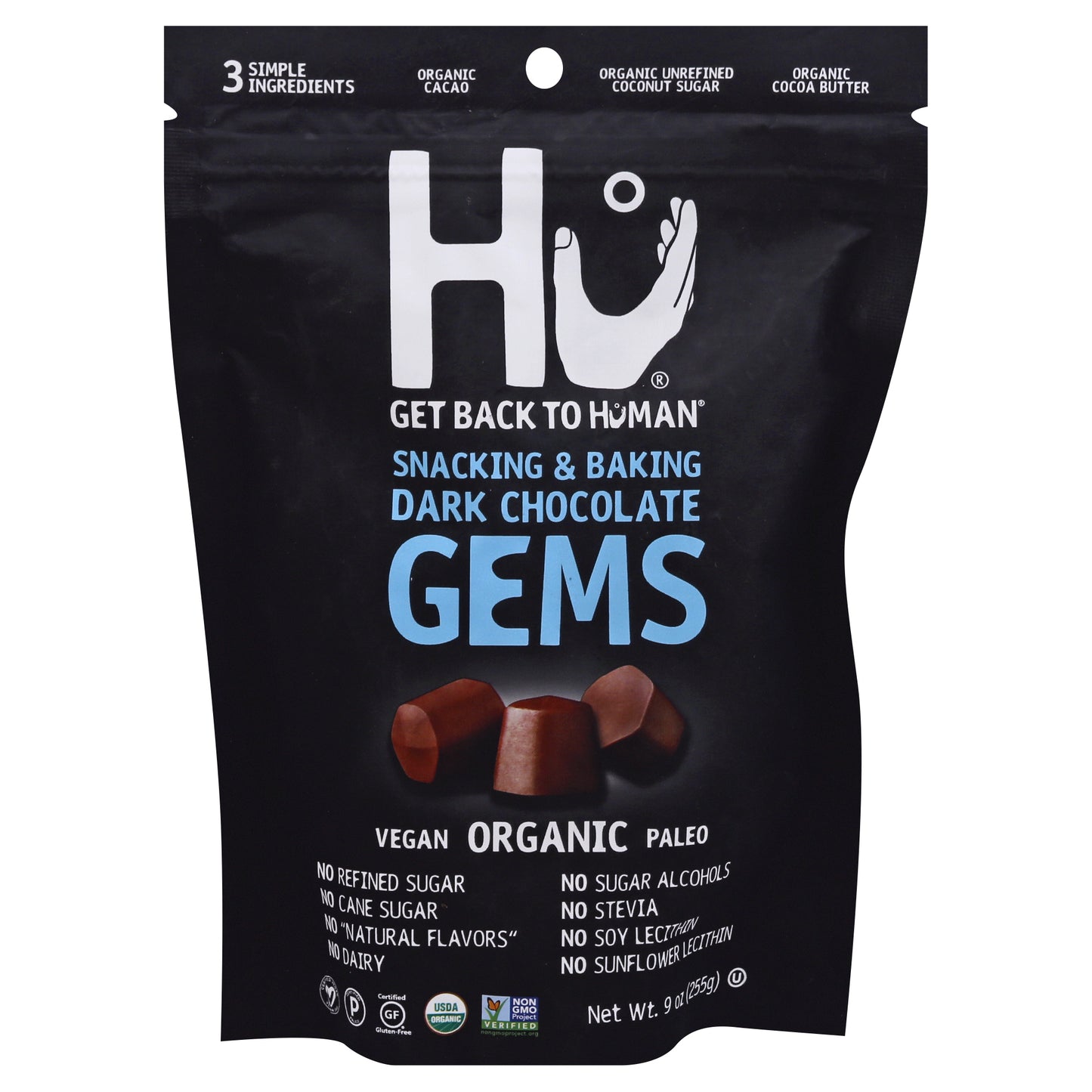 Hu Organic Snacking & Baking Dark Chocolate Gems 9 oz