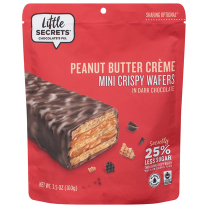 Little Secrets Peanut Butter Mini Crispy Wafers in Dark Chocolate 3.5 oz