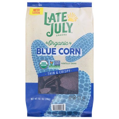 Late July Thin & Crispy Organic Blue Corn Tortilla Chips 10.1 oz
