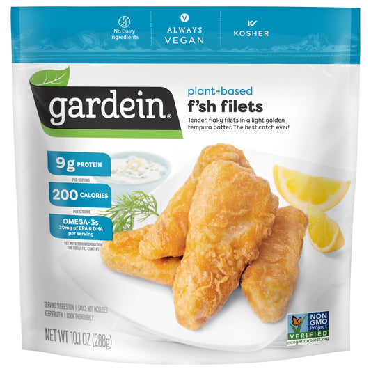 Gardein Golden Plant-Based Fishless Filets, Vegan, Frozen, 10.1 oz.