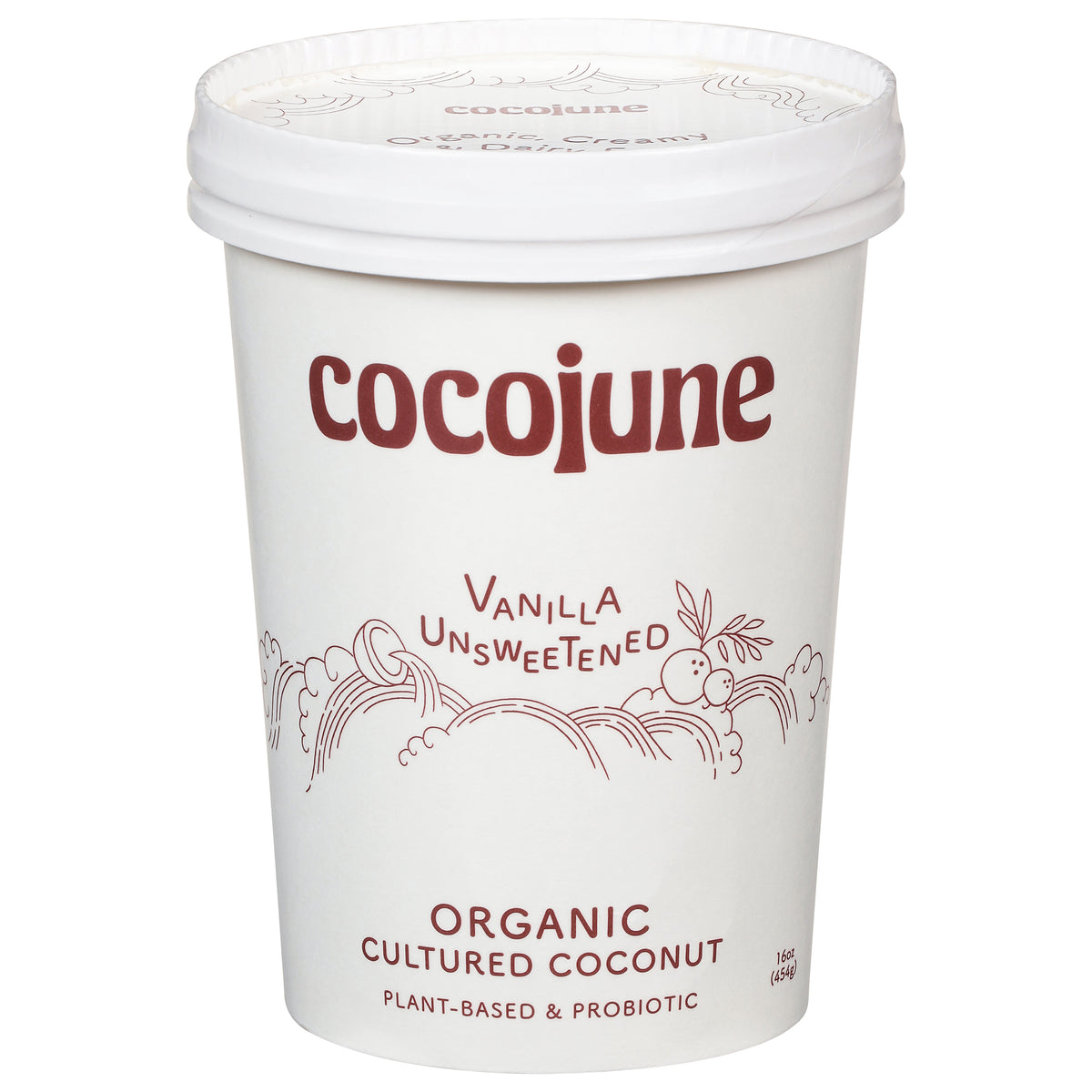 Cocojune Organic Vanilla Unsweetened Cultured Coconut 16 oz