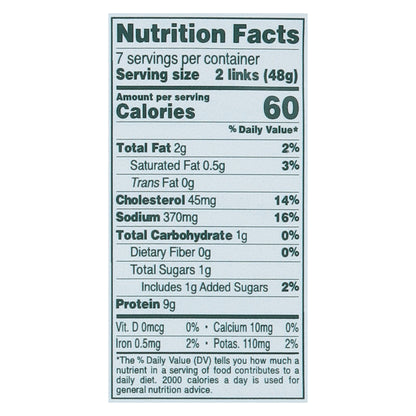 Bilinski's Organic Classic Sage Breakfast Chicken Sausage 12 oz