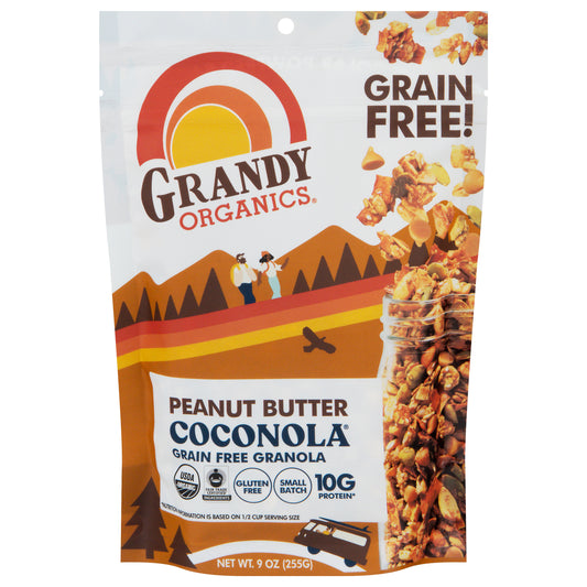 Grandy Organics Coconola Grain Free Peanut Butter Granola 9 oz