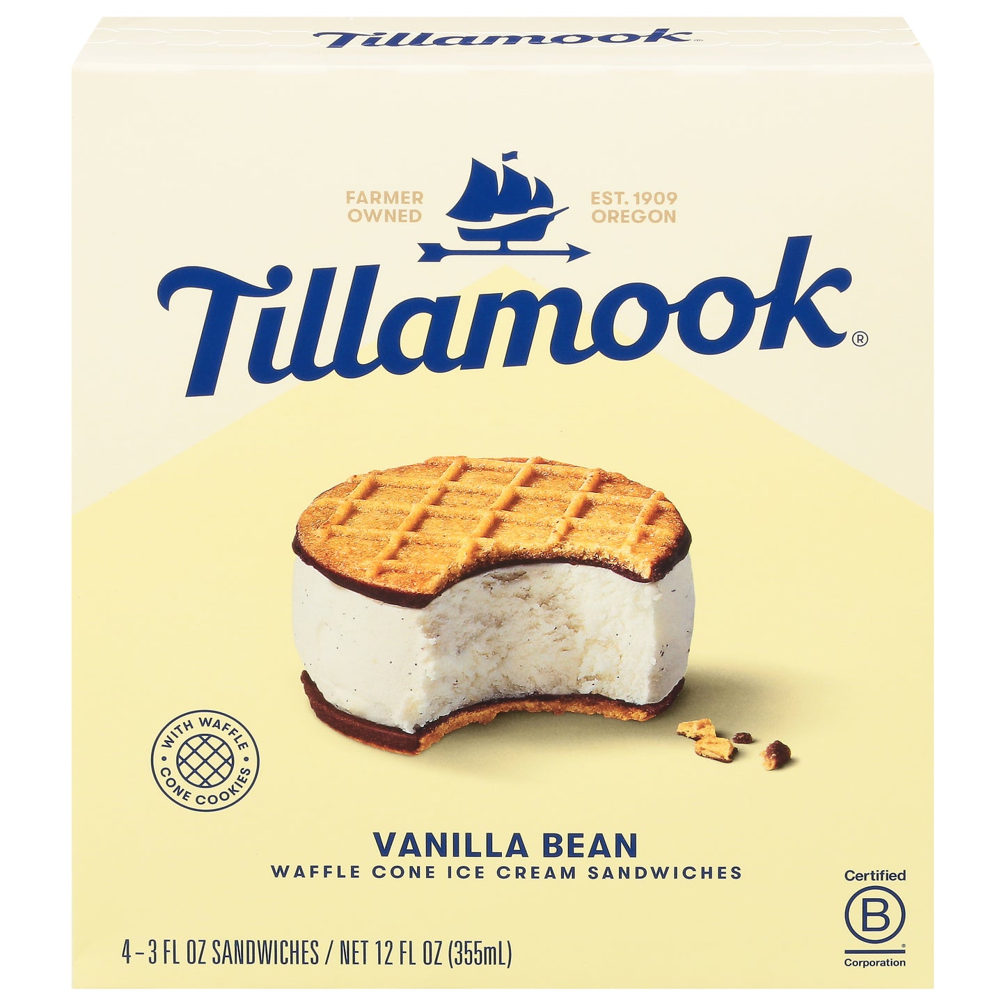 Tillamook Vanilla Bean Ice Cream Sandwiches 4 - 3 fl oz ea