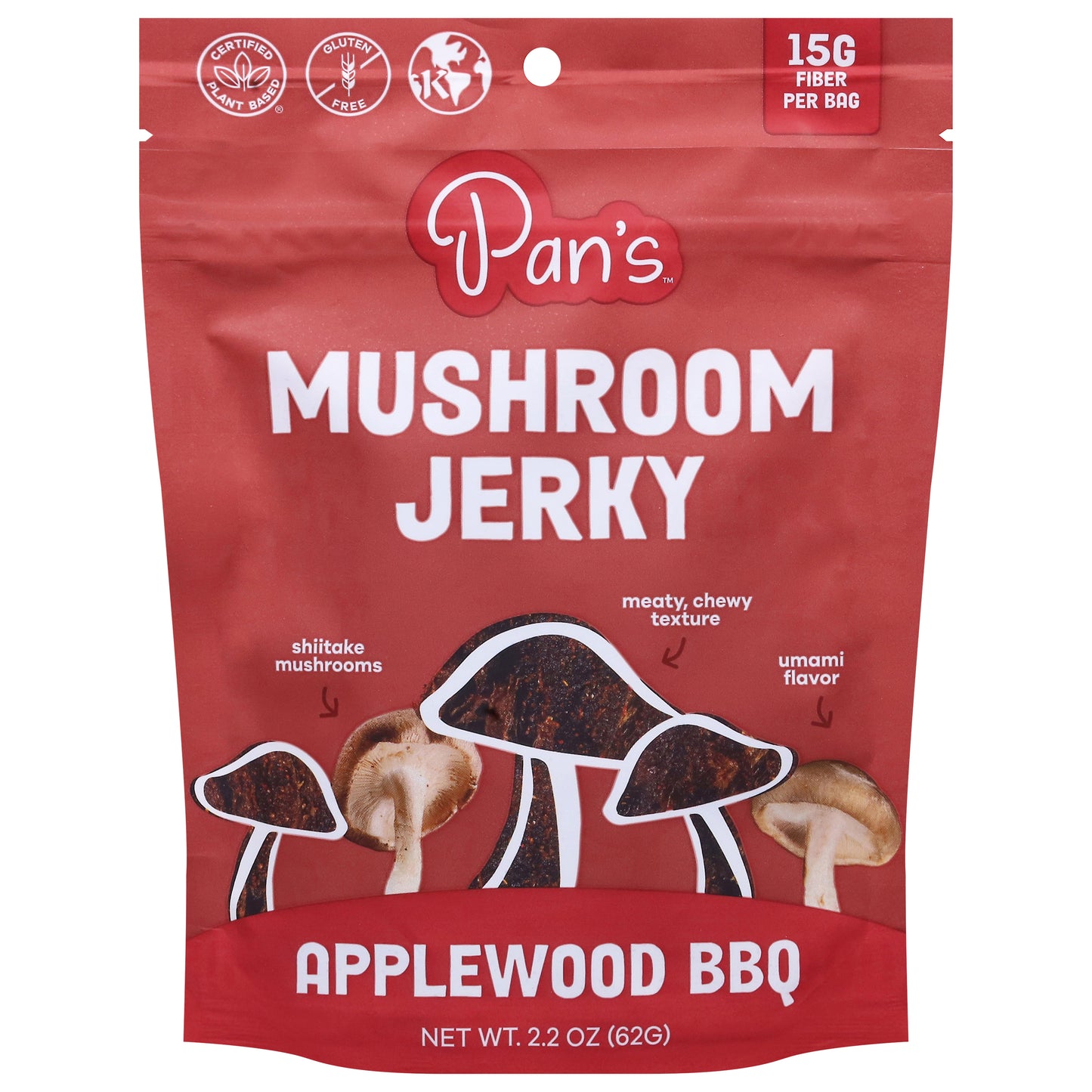 Pan's Applewood BBQ Mushroom Jerky 2.2 oz