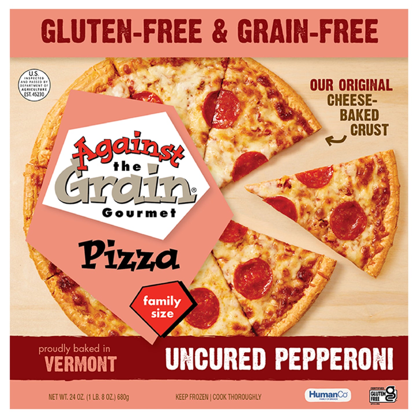 12 Inch Against The Grain Uncured Pepperoni Pizza 24 oz