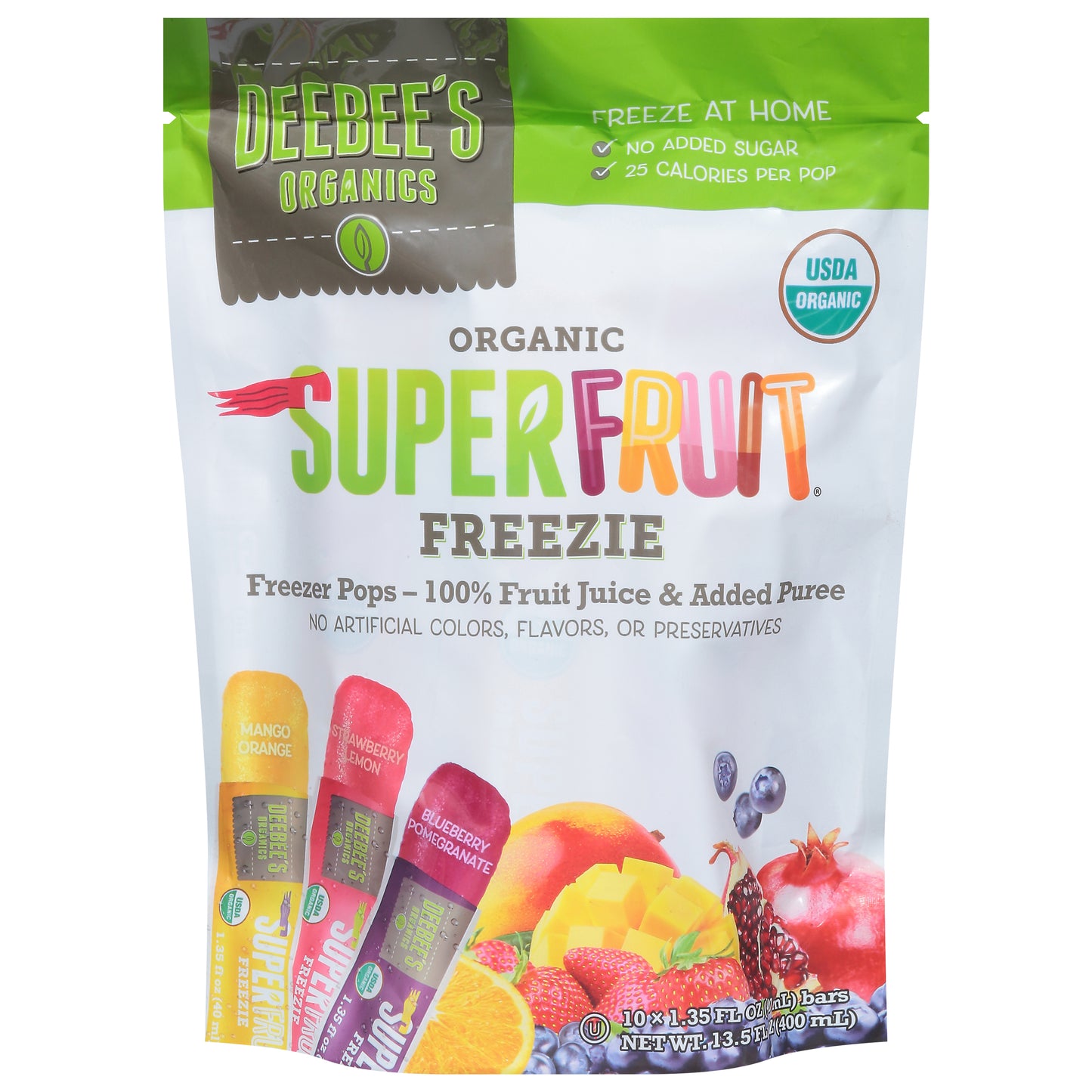 DeeBee's Organics Superfruit Organic Freezie Pops 10 - 1.35 fl oz Bars