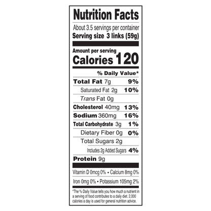 Applegate Natural Chicken & Apple Breakfast Sausage Links, 7oz (Frozen)