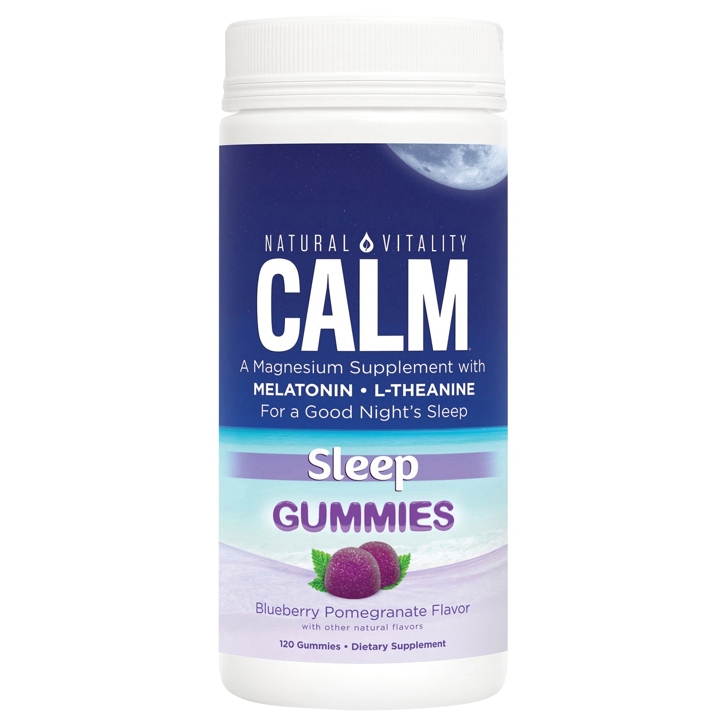 Natural Vitality CALM Blueberry Pomegranate Flavored Magnesium Supplement Sleep Gummies