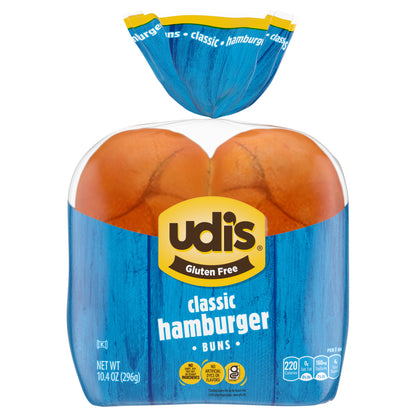 Udi's Gluten Free Classic Hamburger Buns, Frozen, 10.4 oz. 8 Count