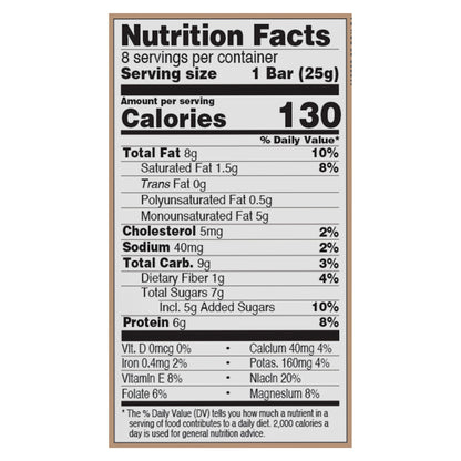 Perfect Bar Mini Dark Chocolate Chip Peanut Butter Protein Bar, Organic, 8 count, .88 oz