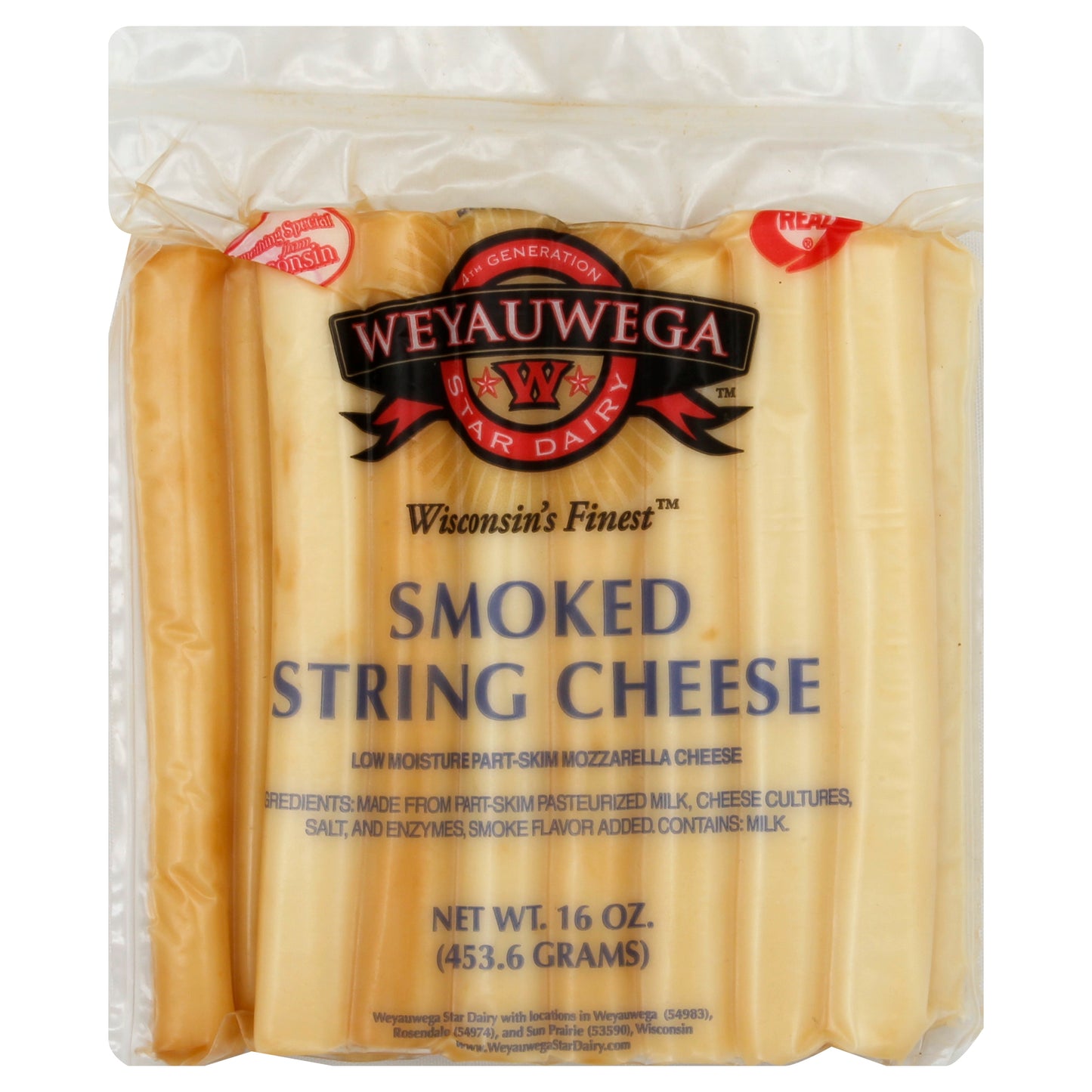 Weyauwega String Cheese 16 oz - Smoked