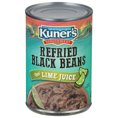 Kuner's Southwest Refried Real Lime Juice Black Beans 16 oz