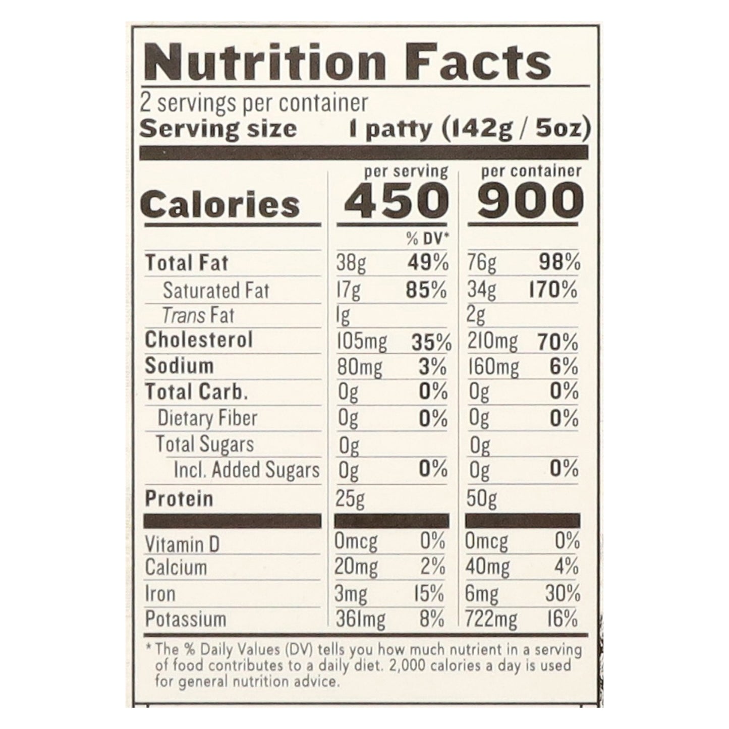 Force of Nature Venison and Beef Patties 2 ea