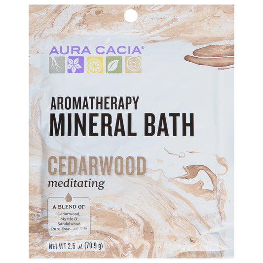 Aura Cacia Aromatherapy Meditating Cedarwood Mineral Bath 2.5 oz