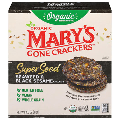 Mary's Gone Crackers Super Seed Seaweed & Black Sesame Crackers 4.0 oz