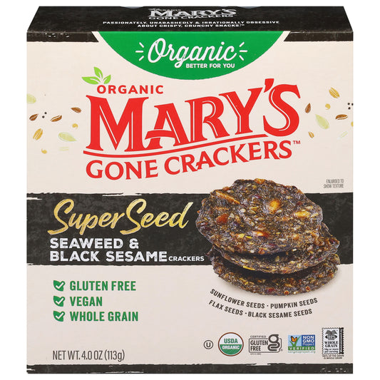 Mary's Gone Crackers Super Seed Seaweed & Black Sesame Crackers 4.0 oz