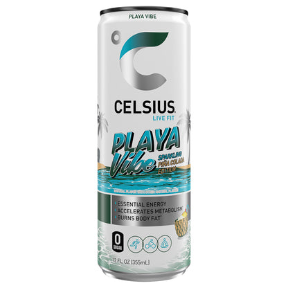 CELSIUS Sparkling Playa Vibe, Functional Energy Drink 12 Fl Oz Single Can